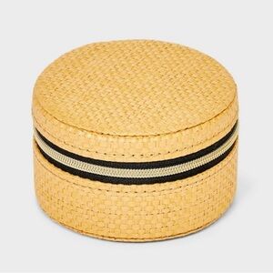 Round Woven Basket Jewelry Organizer Travel